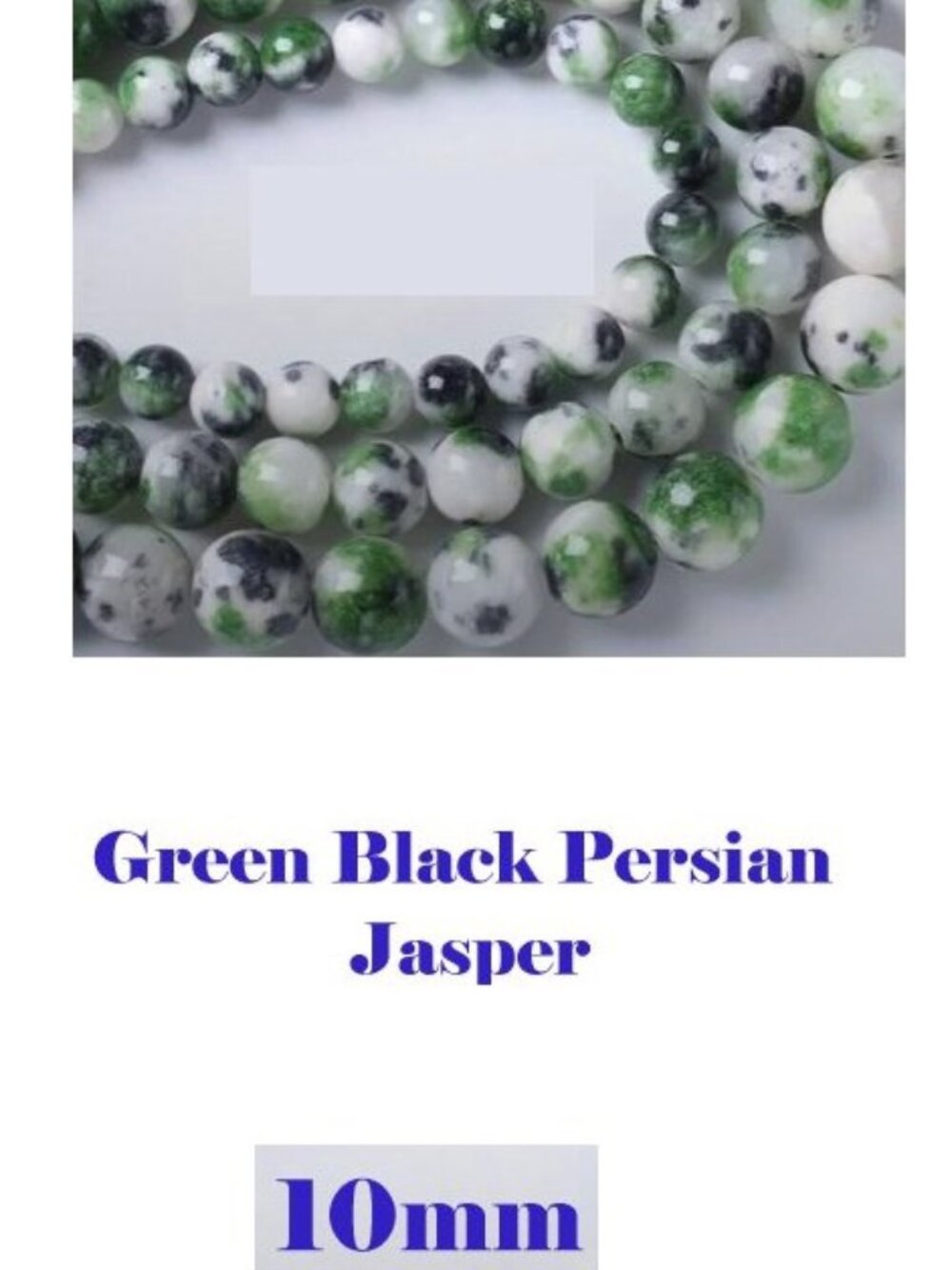 Green Black Persian Jasper  15" Strand